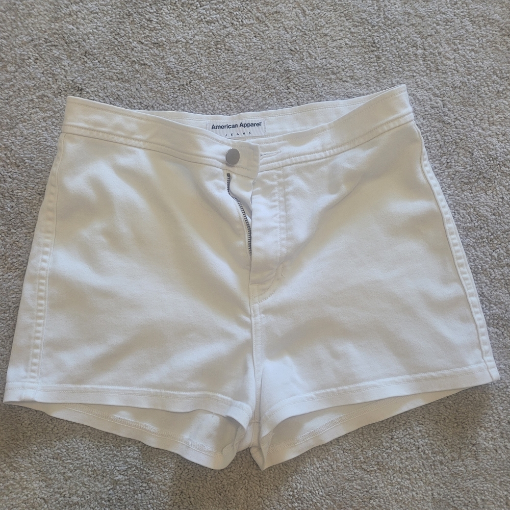 American Apparel White Stretchy Shorts